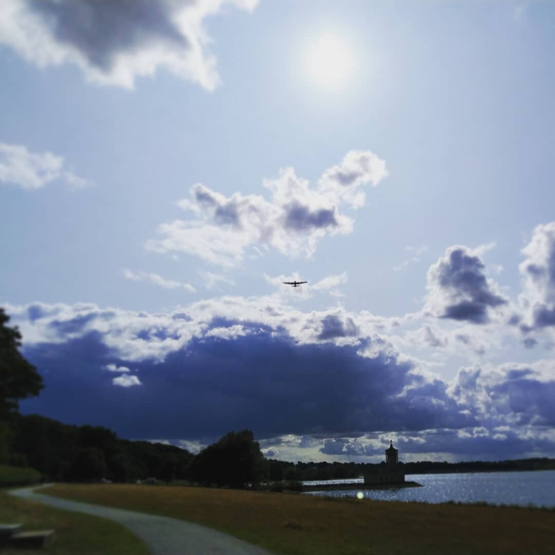 Lancaster Bomber flying over Rutland Water